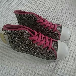 Girl's sparkle high top sneaker